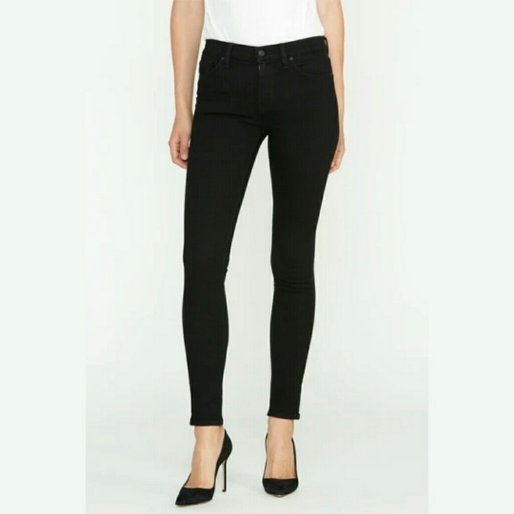 Hudson Nico Mid-rise Black Super Skinny Jeans